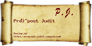Prépost Judit névjegykártya