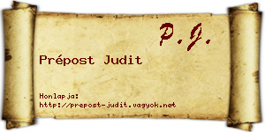 Prépost Judit névjegykártya